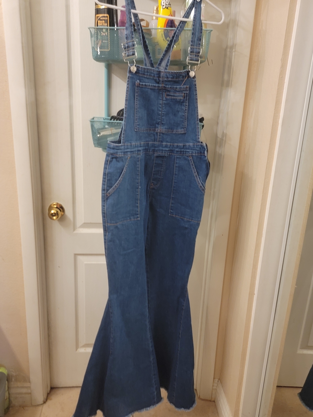 Women's Blue Denim Overalls Jumper - Classic Casual